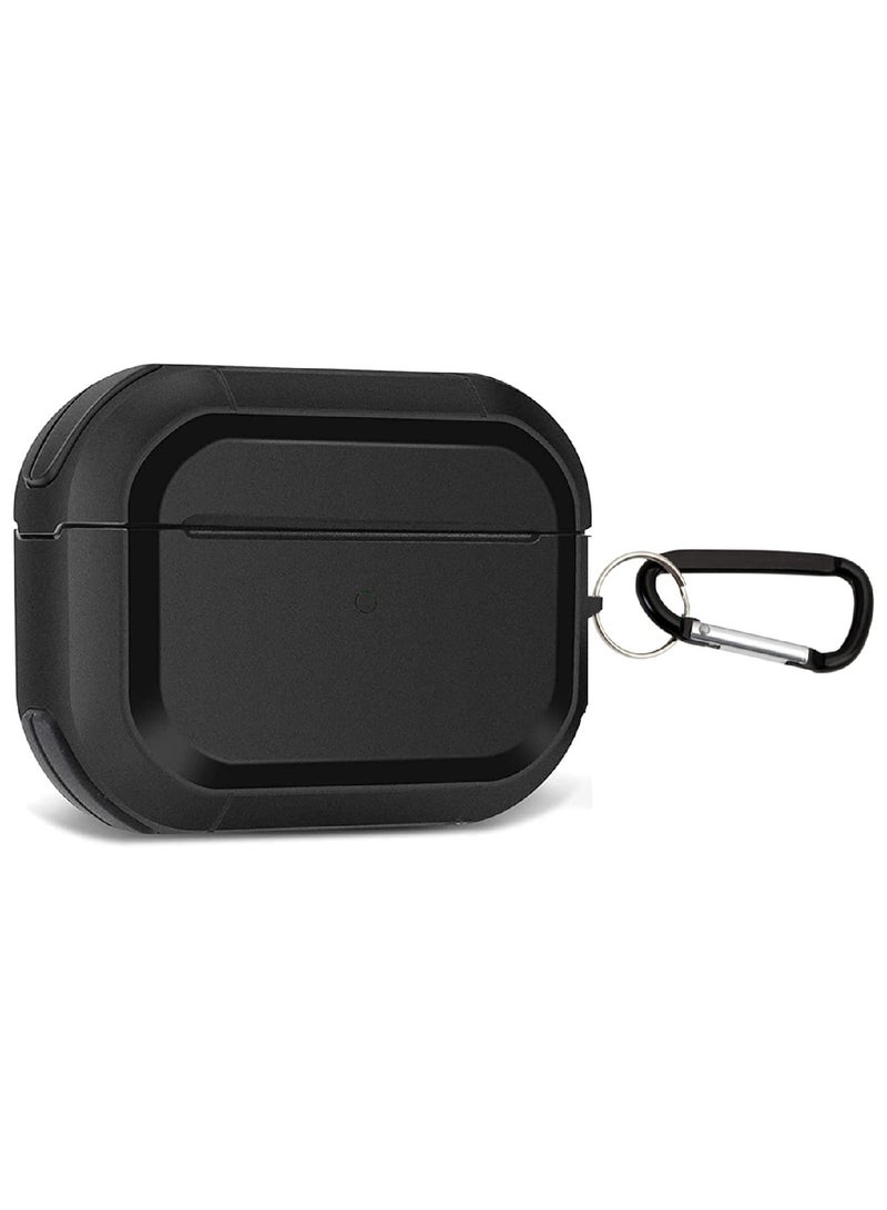 MOBM AirPods Pro Case with Carabiner Shockproof Protective Cover Black - Image 2